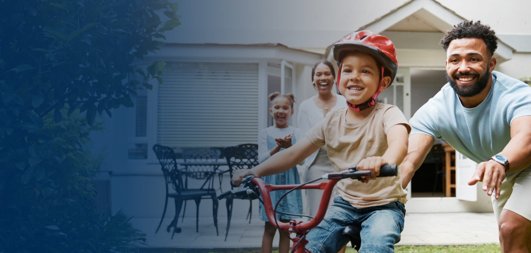 Kid learning to ride a bike