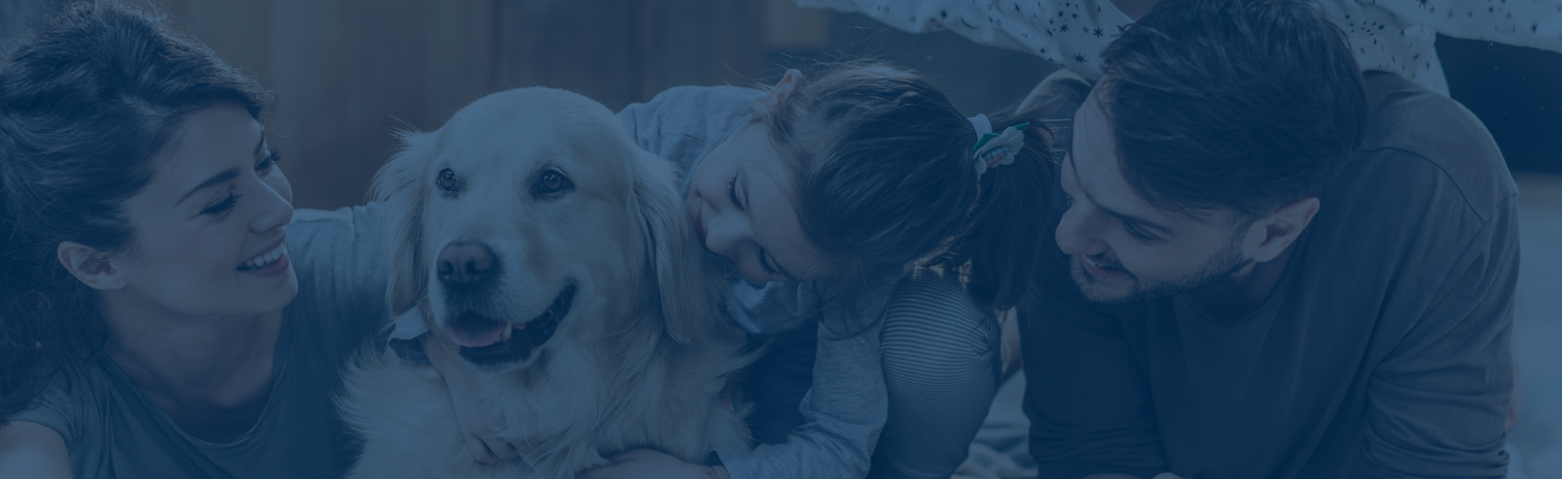 family with dog